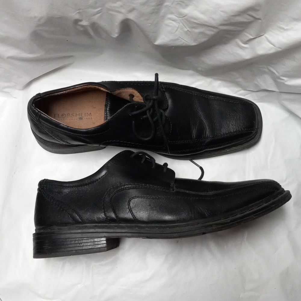 Florsheim Shoes Mens 11 Casual Oxfords Black Leather Derby Comfort
